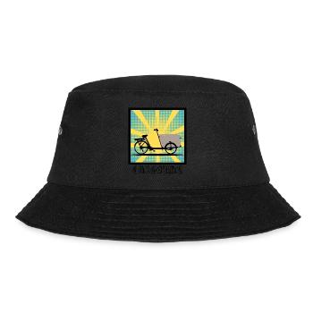 Popartstyle Lastenfahrrad, Cargobike - Bucket Hat - Schwarz - Vorne - Lela (165cm)