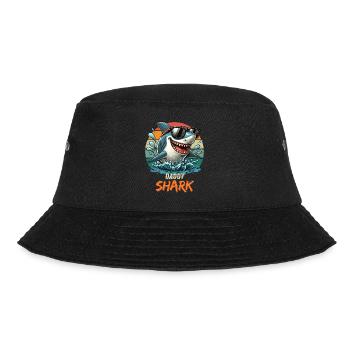 Father Father's Day Shark Daddy Shark Sea Holiday Funny - Bucket Hat - black - Front - Lela (165cm)