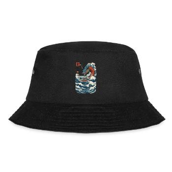 Vintage Ukiyo-E Style Japanese Dragon Art - Bucket Hat - black - Front - Lela (165cm)