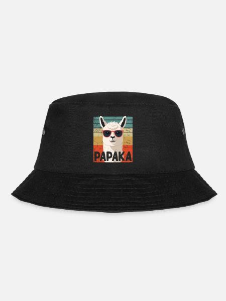 Papaka Lustiger Alpaka Papa Perfekter Style - Bucket Hat - Schwarz