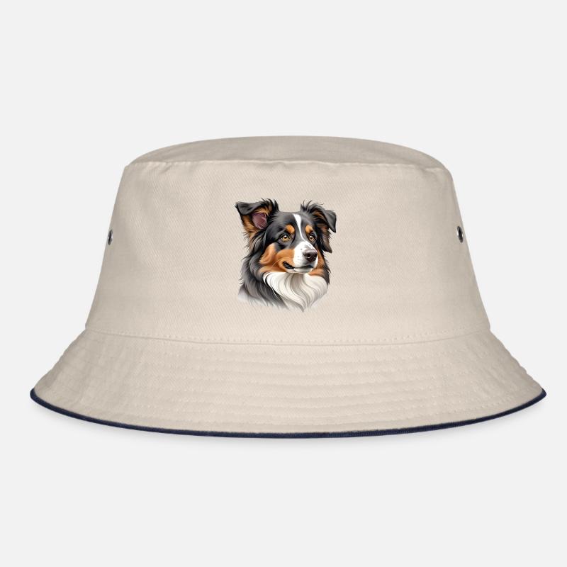 Australian Shepherd Kopf Bucket Hat