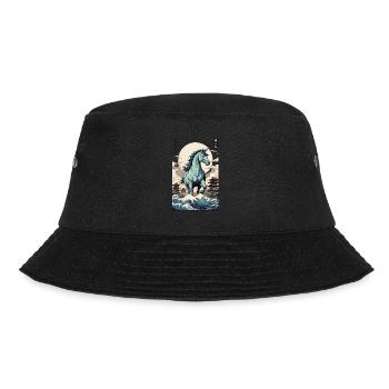 Japan Ukiyo-E Kunst Japanischer Vintage Stil - Bucket Hat - Schwarz - Vorne - Lela (165cm)