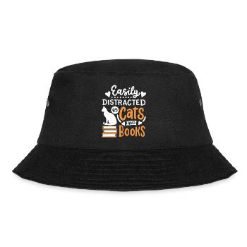 Katzen und Buchliebhaber - Bucket Hat - Schwarz - Vorne - Lela (165cm)