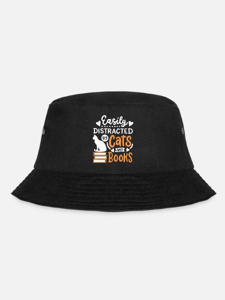 Katzen und Buchliebhaber - Bucket Hat - Schwarz