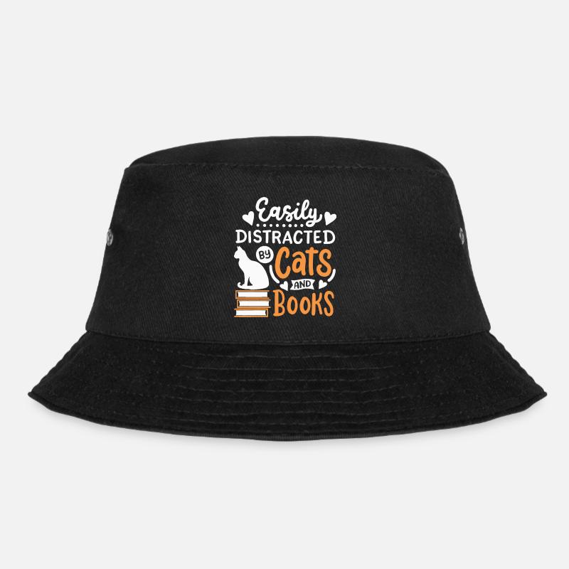 Katzen und Buchliebhaber - Bucket Hat - Schwarz