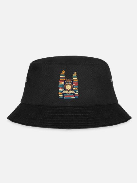 Bücher Eule Für Eulen Liebhaber Leseratte - Bucket Hat - Schwarz