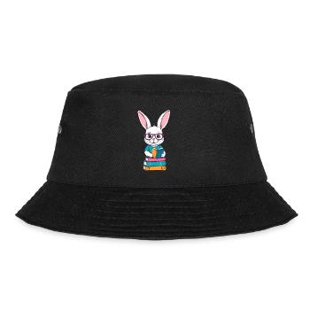 Reading Bunny Enthusiastic Book Lover Style - Bucket Hat - black - Front - Lela (165cm)