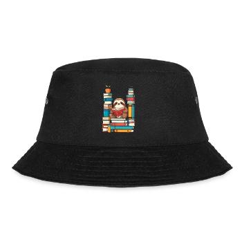 Funny Book Lover Sloth - Bucket Hat - black - Front - Lela (165cm)
