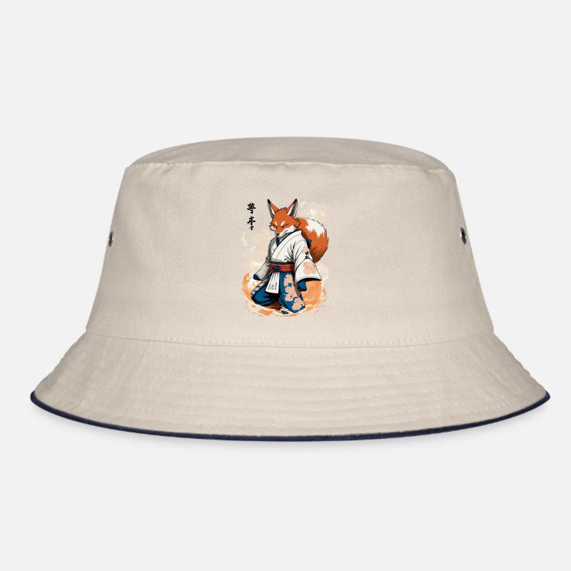 Kitsune Samouraï Renard Vintage Ukiyo-e Style Bob