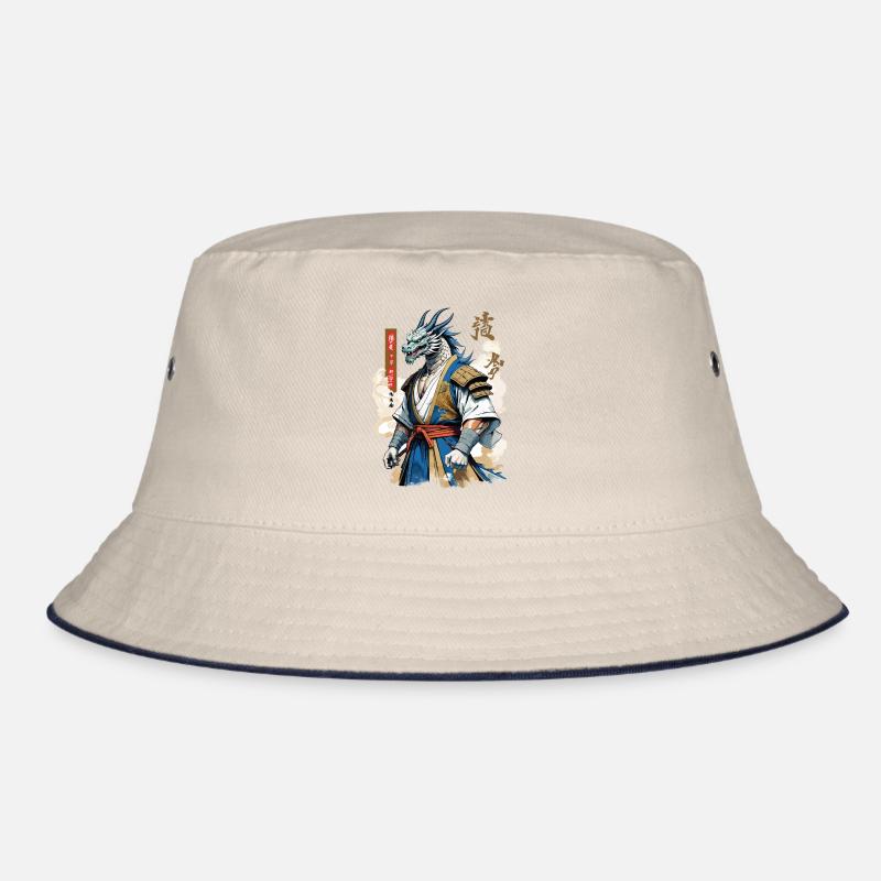 Drachen Samurai Vintage Ukiyo-e Stil Bucket Hat