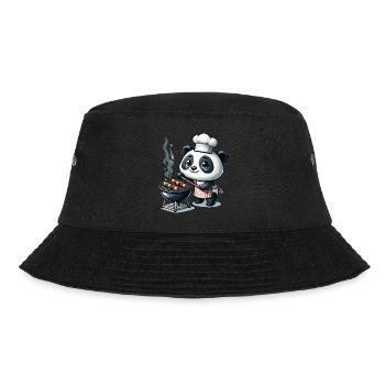Cute BBQ Panda - Bucket Hat - Schwarz - Vorne - Lela (165cm)