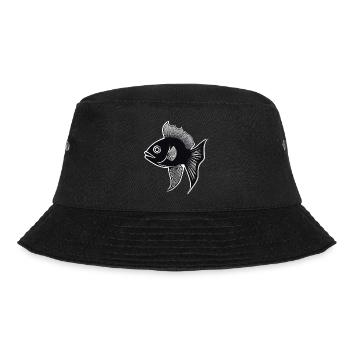 schwarz/weiße Fisch-Silhouette - Bucket Hat - Schwarz - Vorne - Lela (165cm)
