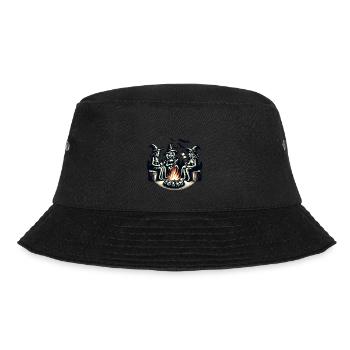 Camping Campfire Vintage Witches Design Retro - Bucket Hat - black - Front - Lela (165cm)