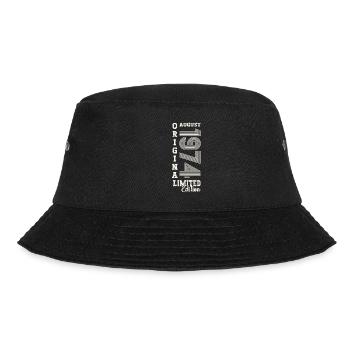50. Geburtstag Original August 1974 Jahrgang 1974 - Bucket Hat - Schwarz - Vorne - Lela (165cm)