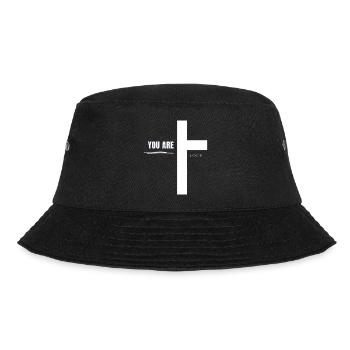 Christian Clothing | LOVED - Faith - Bucket Hat - black - Front - Lela (165cm)