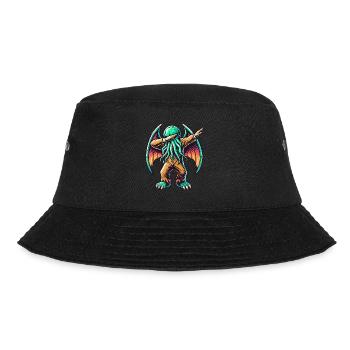 Lustiger Dabbender Cthulhu Dabbing Design - Bucket Hat - Schwarz - Vorne - Lela (165cm)