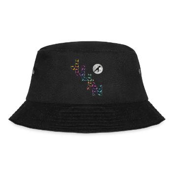 JULIAN - Schöner Jungen Name mit Dinosaurier - Bucket Hat - Schwarz - Vorne - Lela (165cm)