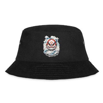 Japanischer Daruma Aesthetic Yokai Vintage - Bucket Hat - Schwarz - Vorne - Lela (165cm)
