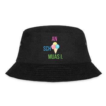 An scheiß muas i - Statement - Bucket Hat - Schwarz - Vorne - Lela (165cm)
