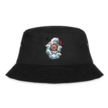 Japanischer Daruma Aesthetic Yokai Design - Bucket Hat - Schwarz - Vorne - Lela (165cm)