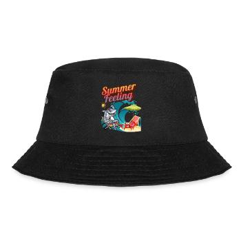 "Summer Feeling" - Bucket Hat - Schwarz - Vorne - Lela (165cm)