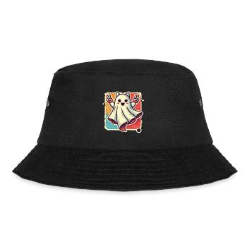 Cat Ears Ghost Kemonomimi Girl Halloween - Bucket Hat - black - Front - Lela (165cm)