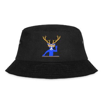 Cool DJ Hirsch Party Geweih Mischpult Club Musik - Bucket Hat - Schwarz - Vorne - Lela (165cm)