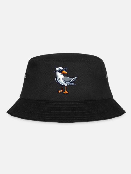 Coole Möwe Küste Nordsee Ostsee Sonnenbrille - Bucket Hat - Schwarz