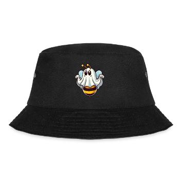 Funny Bee Ghost Cute Ghost Bee - Bucket Hat - black - Front - Lela (165cm)