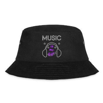 Music is my Life - Bucket Hat - Schwarz - Vorne - Lela (165cm)