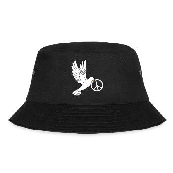 Dove of peace with peace sign - Bucket Hat - black - Front - Lela (165cm)