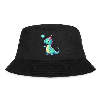 Dinosaurier brontosaurus Geburtstag Comic - Bucket Hat - Schwarz - Vorne - Lela (165cm)