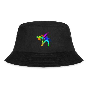 Capoeira Regenbogen Farben Polygon Sport - Bucket Hat - Schwarz - Vorne - Lela (165cm)