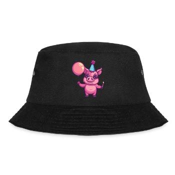 Schwein Geburtstag Comic Wildschwein - Bucket Hat - Schwarz - Vorne - Lela (165cm)