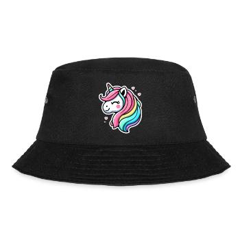 Unicorn Comic Rainbow Hearts - Bucket Hat - black - Front - Lela (165cm)