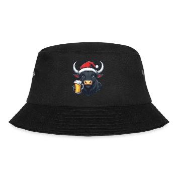 Stier Weihnachten Bier - Bucket Hat - Schwarz - Vorne - Lela (165cm)