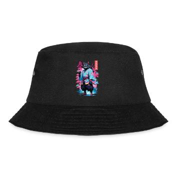 Tanuki Yokai Vaporwave Esthétique Art des samouraïs - Bob - noir - Devant - Lela (165cm)