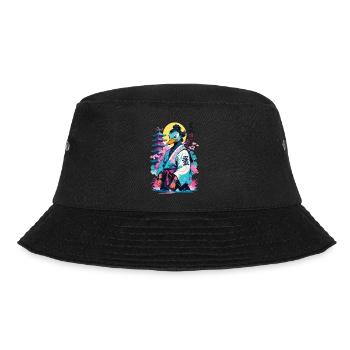 Samurai Ente In Aesthetic Vaporwave Stil - Bucket Hat - Schwarz - Vorne - Lela (165cm)