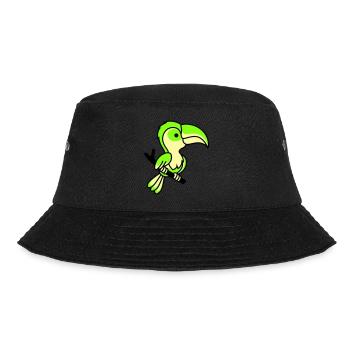 papagei - Bucket Hat - Schwarz - Vorne - Lela (165cm)