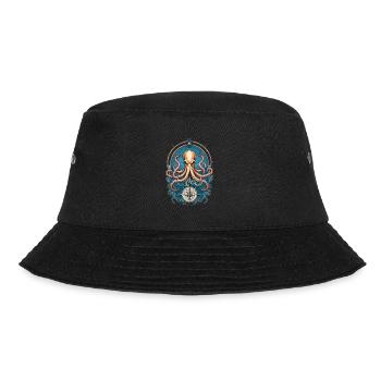 Krake Seeungeheuer Hobby Fischer Seefahrer - Bucket Hat - Schwarz - Vorne - Lela (165cm)
