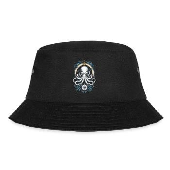 Krake Seeungeheuer Fischer Kapitän Segelboot - Bucket Hat - Schwarz - Vorne - Lela (165cm)