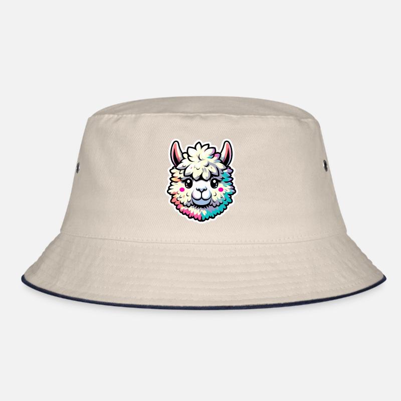 Alpaka Kopf bunt Bucket Hat