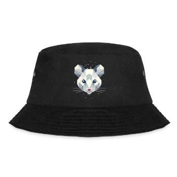 Geometric Snow Mouse – Winter Animal Portrait - Bucket Hat - black - Front - Lela (165cm)