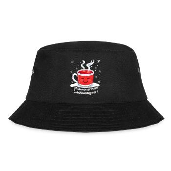 Glühwein: Weihnachtsgeist in der Tasse - Bucket Hat - Schwarz - Vorne - Lela (165cm)