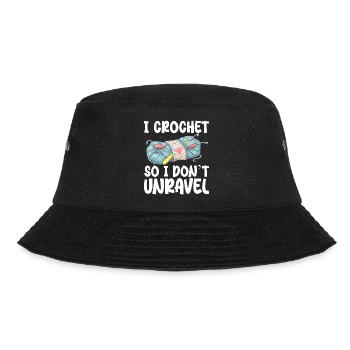I Crochet So I Don't Unravel - Bucket Hat - black - Front - Lela (165cm)