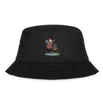 Skandinavischer Weihnachtsengel Mit Weihnachtsbaum - Bucket Hat - Schwarz - Vorne - Lela (165cm)