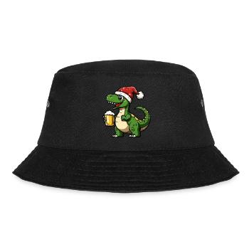 Dinosaur brontosaurus Christmas Beer Funny - Bucket Hat - black - Front - Lela (165cm)