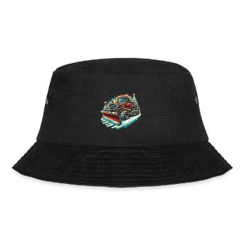 Winter Christmas Snow Removal Machine Vehicle - Bucket Hat - black - Front - Lela (165cm)