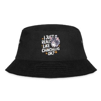 Chinchilla Chinchillas Maus - Bucket Hat - Schwarz - Vorne - Lela (165cm)