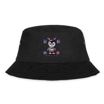 Süßer Pinguin Mit Rentiergeweih Und Geschenken - Bucket Hat - Schwarz - Vorne - Lela (165cm)